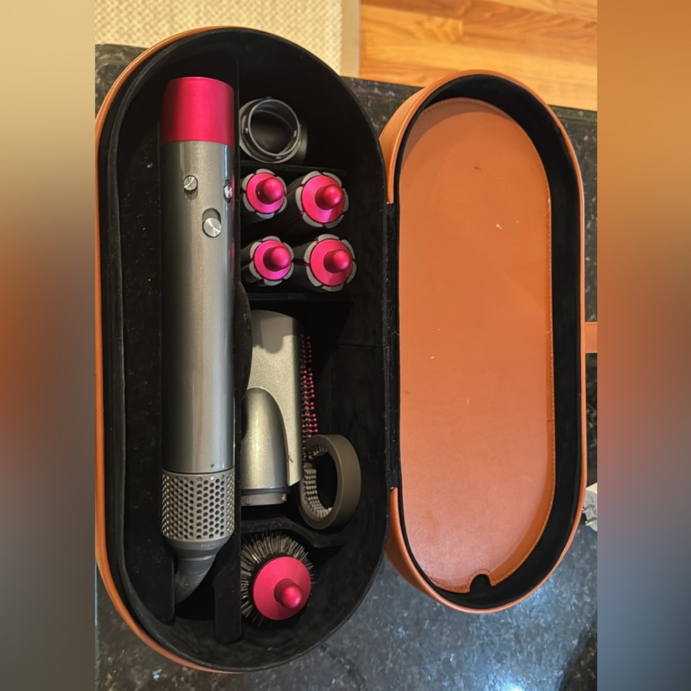 Used Dyson Airwrap (Nickel/ Fuchsia) with Case